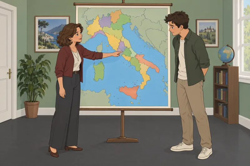 Italy Quiz in a regional geography classroom.
