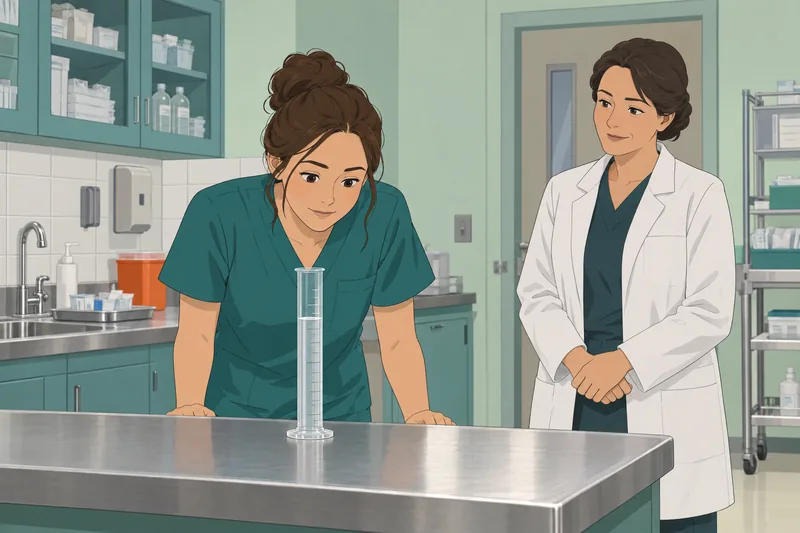 El cuestionario sobre cálculos muestra una medición.