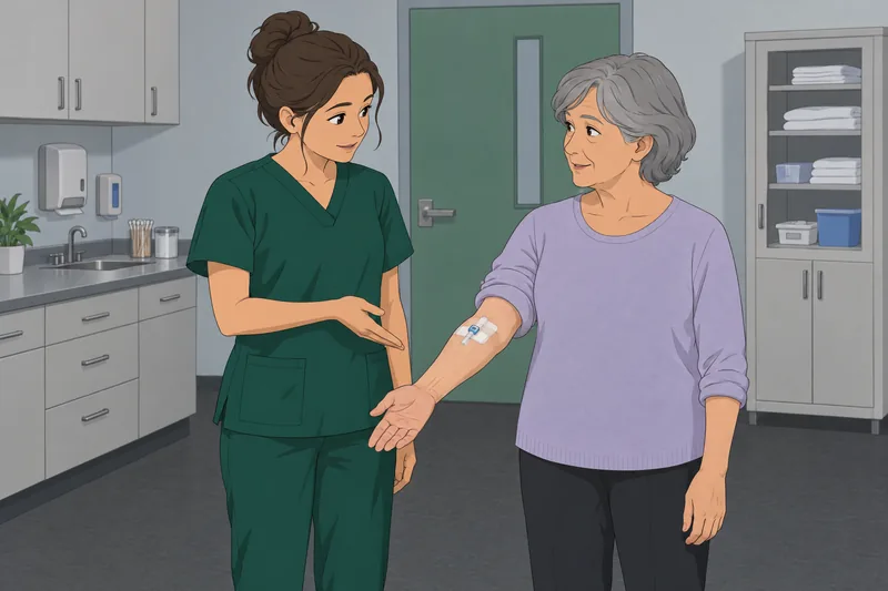 El cuestionario sobre terapia muestra un sitio IV.