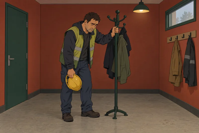 Burnout Test: supervisor reaches for a silent hard hat.