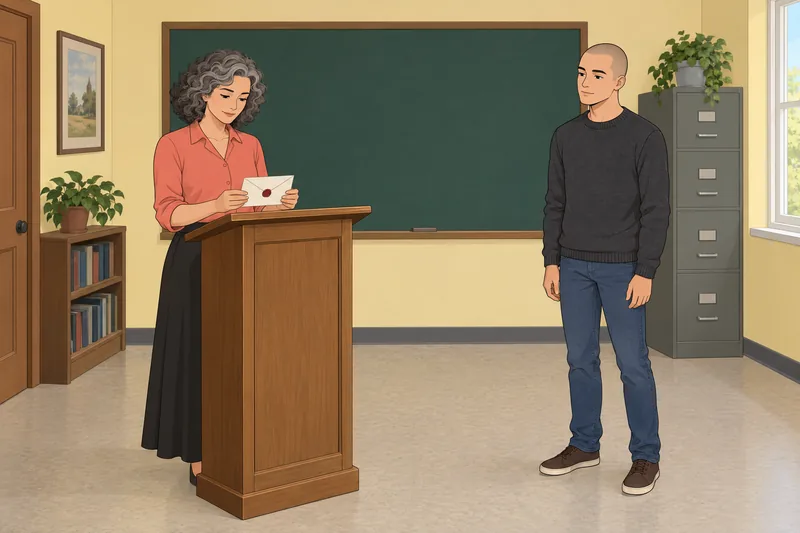 El cuestionario sobre los personajes sigue un sobre.