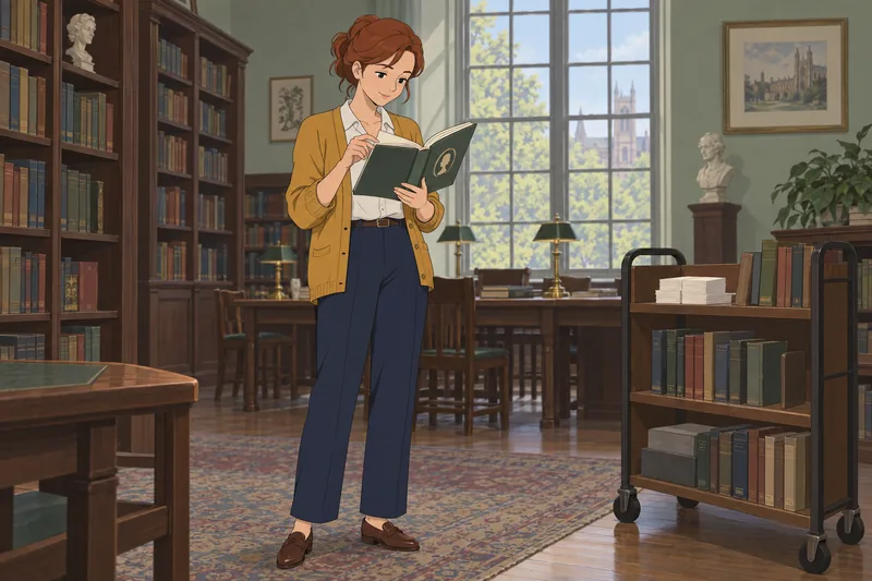 Jane Austen Quiz in a special-collections library.