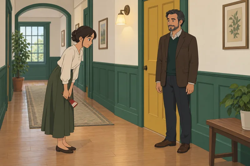 Japanese Quiz follows a polite station greeting.