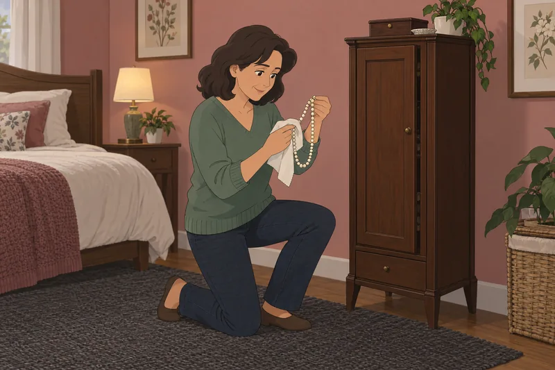 Jewelry Quiz shows careful necklace maintenance.