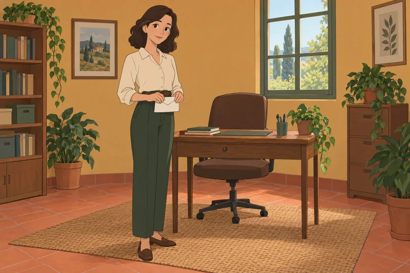 satisfacción laboral muestra a una empleada serena.