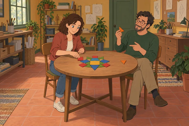 Ilustración del cuestionario de creatividad con piezas.