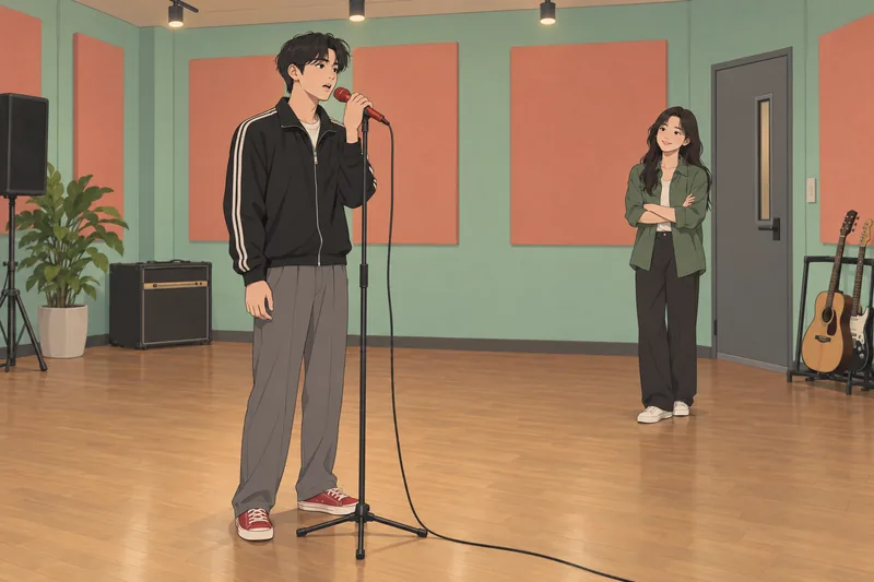 K-Pop Boyfriend Quiz shows a supportive rehearsal.