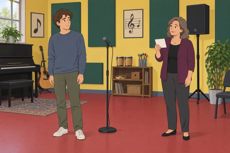 Quiz de canciones: cantante recuerda un estribillo.