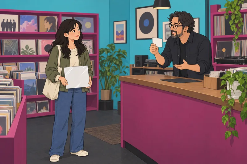 Quiz de canciones: una fan elige un disco.