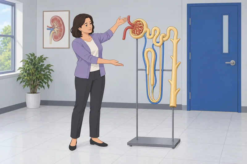 El cuestionario de anatomía sigue una nefrona.