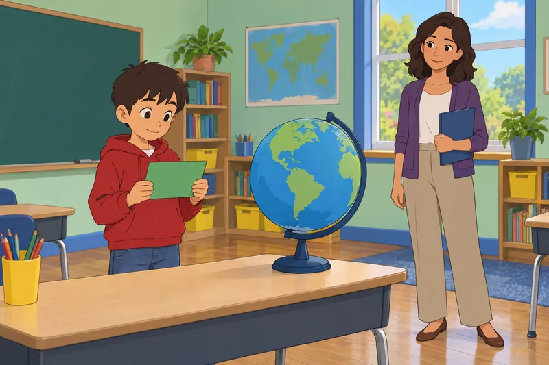 El cuestionario infantil sobre noticias usa un globo.