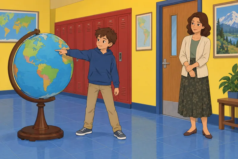 El cuestionario de geografía muestra un globo.
