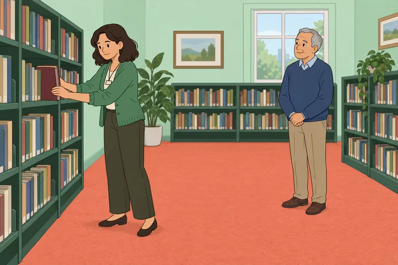 cuestionario sobre la amabilidad: una bibliotecaria escucha.