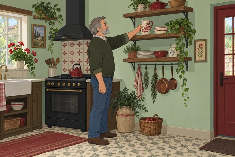 Kitchen Style Quiz: a man places a pitcher.