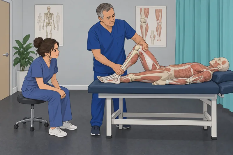Knee Anatomy Quiz checks motion with a goniometer.