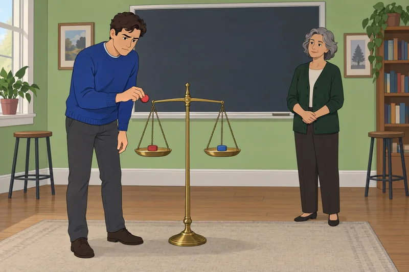 Kohlberg's Stages of reasoning weigh two moral options.
