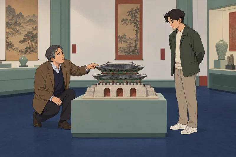 This Korea Quiz shows a museum room.