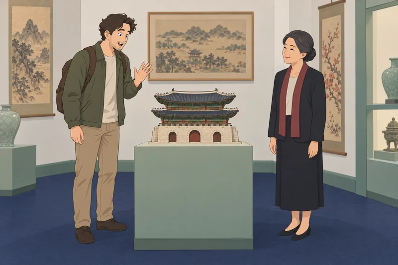 Este cuestionario sobre Corea muestra un museo.