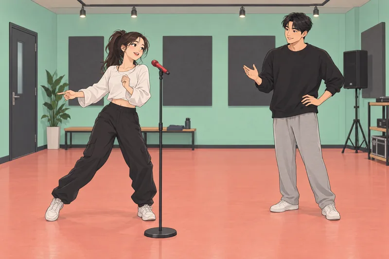 Kpop Ideal Type: expressive dance rehearsal.