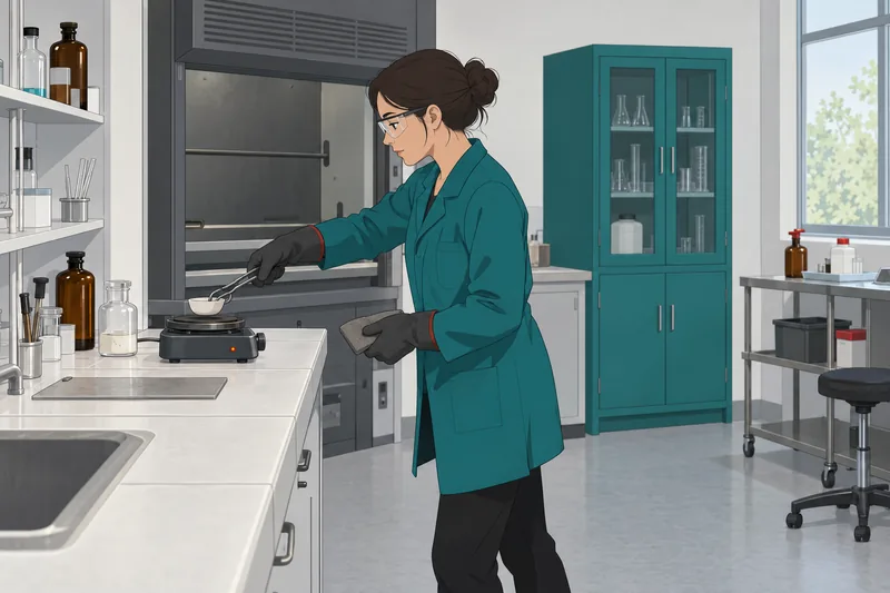 Lab Equipment Quiz covers safe sample heating.