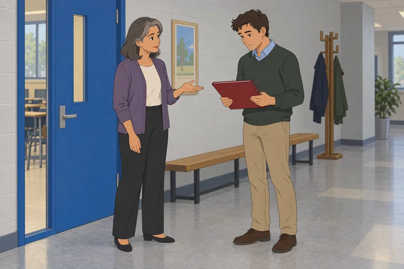 Pedagogical Reflection Development guides a hallway conversation.