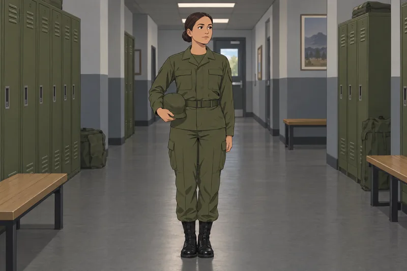 Military Identity Level appears in a barracks hallway.