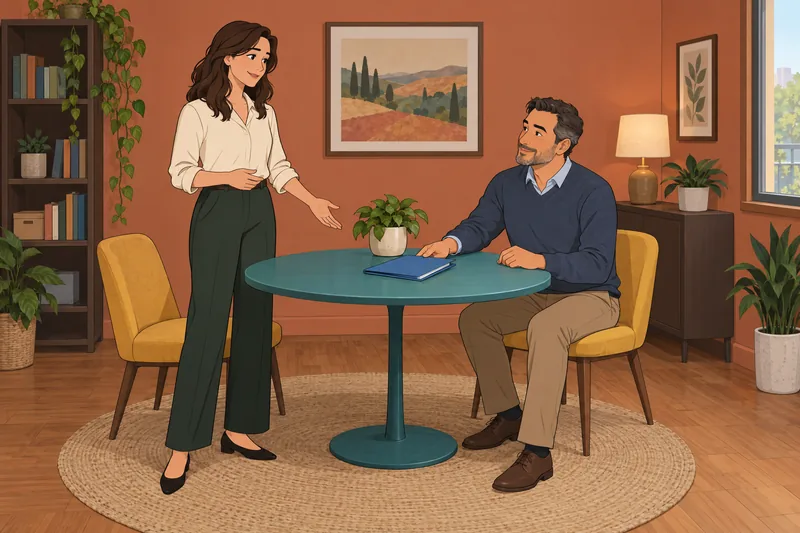 nivel de confianza: mujer formula una petición clara.