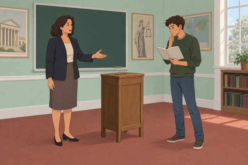 Libertarian Quiz appears in a civic classroom.