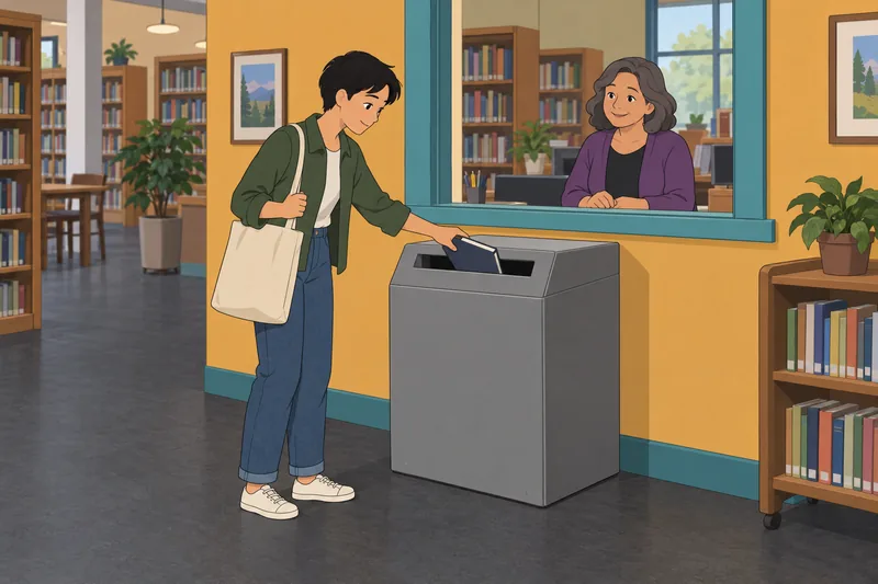 Library Quiz depicts a careful book return.