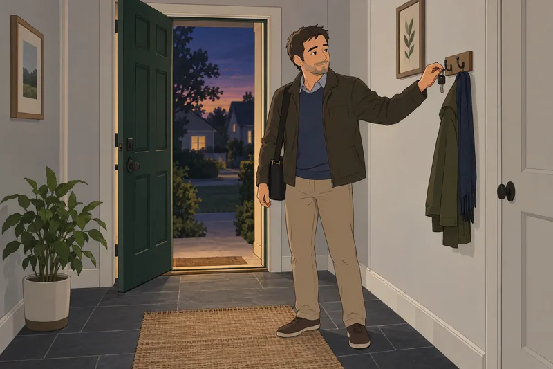 El cuestionario de satisfacción: hombre abre una puerta.