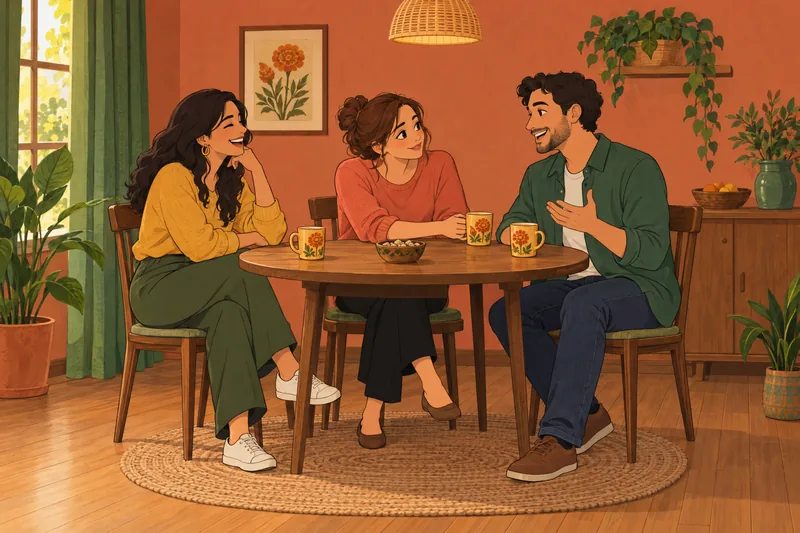 Likeable Person Test: friends laughing around a table