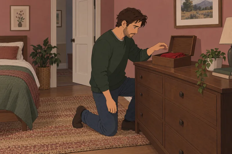 Limerence Test shows a man guarding memories.