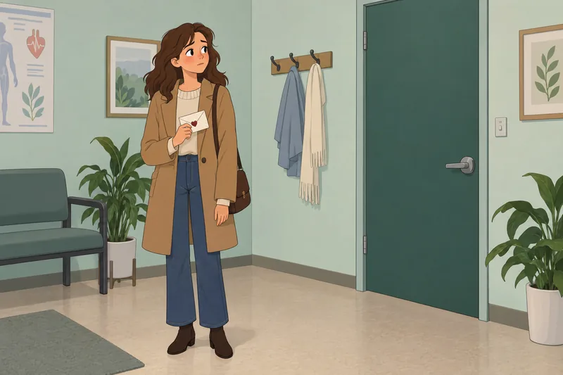 Limerence Test shows her waiting by a door.
