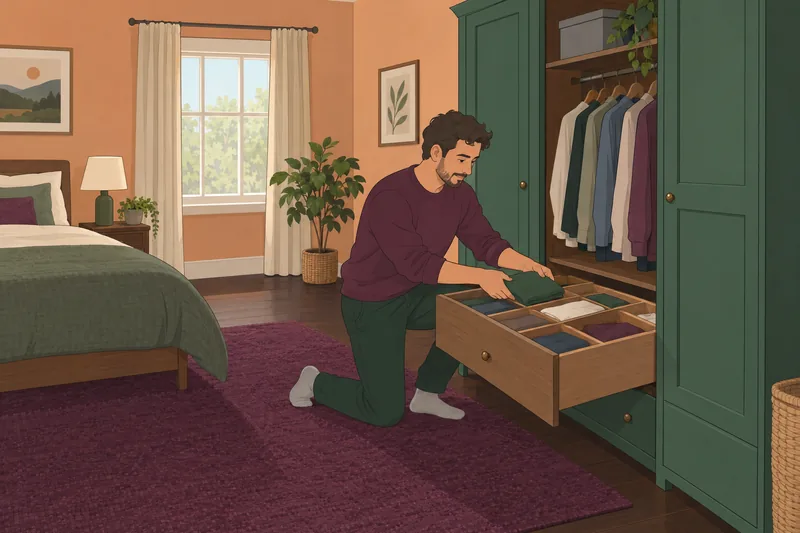 Lingerie Quiz follows an organized wardrobe review.
