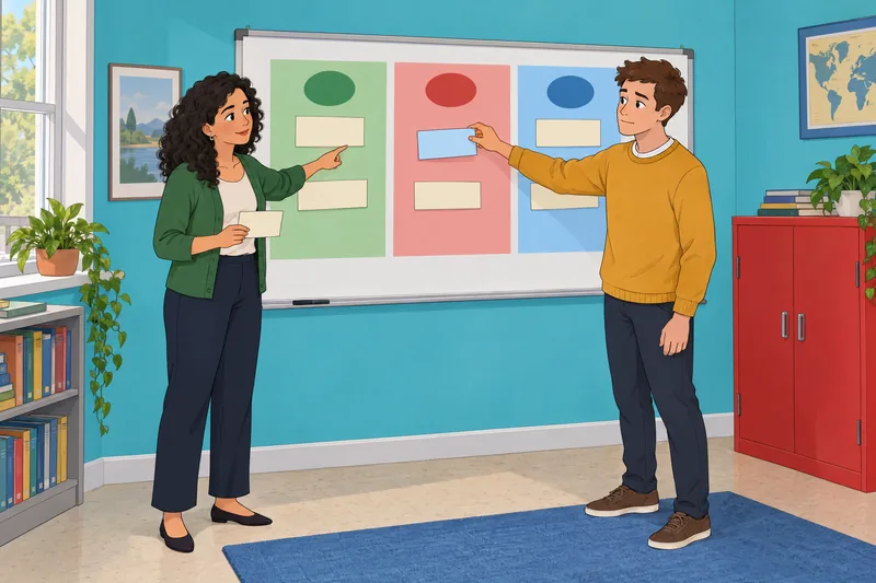 Linking Verbs Quiz shows a classroom sorting exercise.