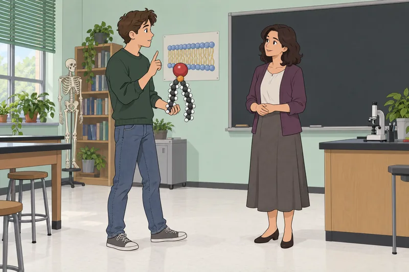 El cuestionario sobre lípidos ocurre en un aula.
