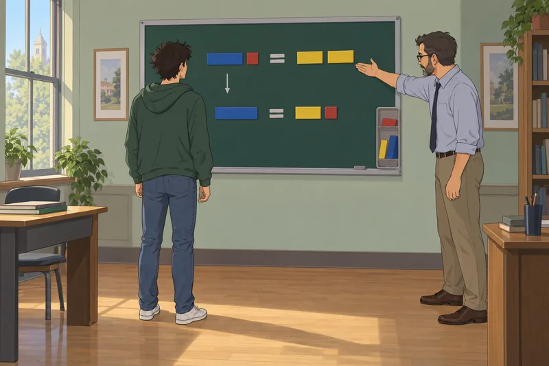 El cuestionario sobre ecuaciones ocurre en clase.
