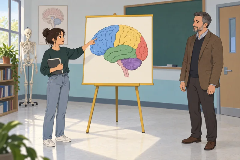 Lobes of the quiz shows brain regions.