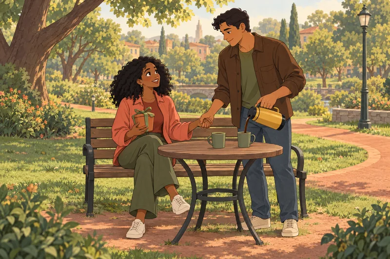 Love Language Test: coffee and souvenir outdoors