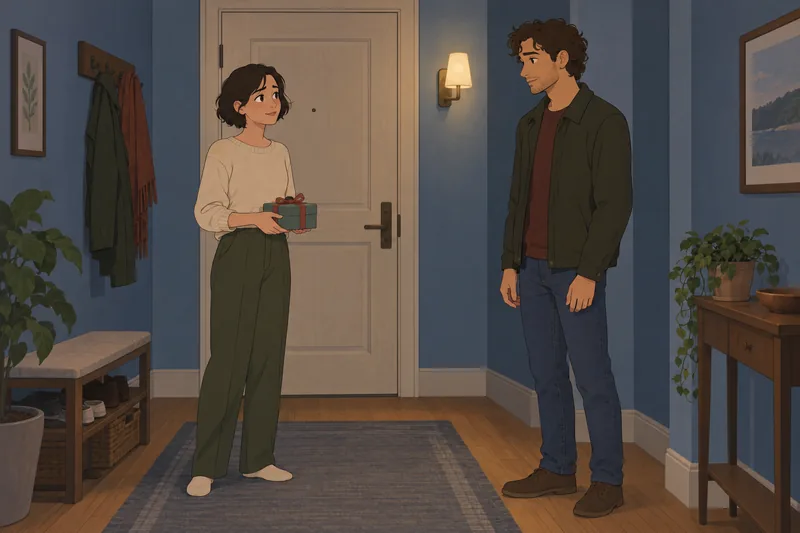 Love vs Infatuation captures an uncertain hallway pause.