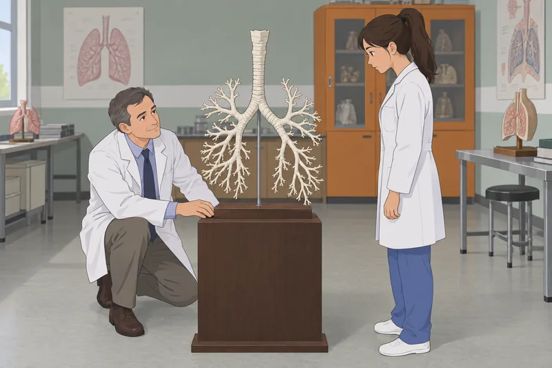 Estudiante revisa cuestionario sobre la anatomía pulmonar.