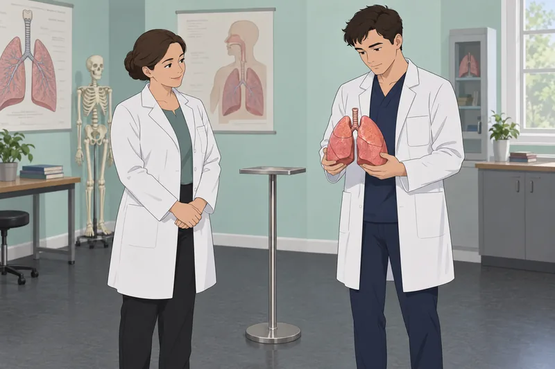 Tutor presenta cuestionario sobre la anatomía pulmonar.