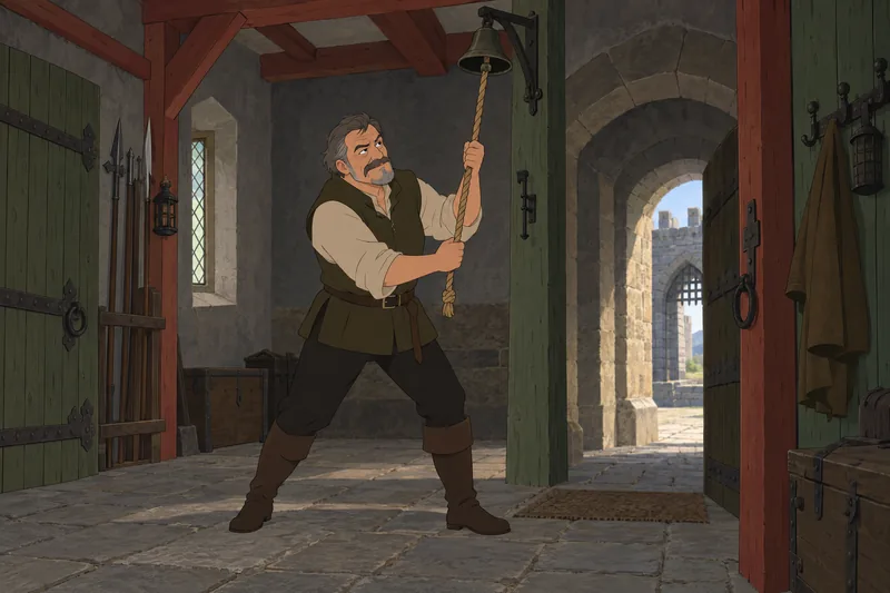 Macbeth Act 2 shows a castle alarm.
