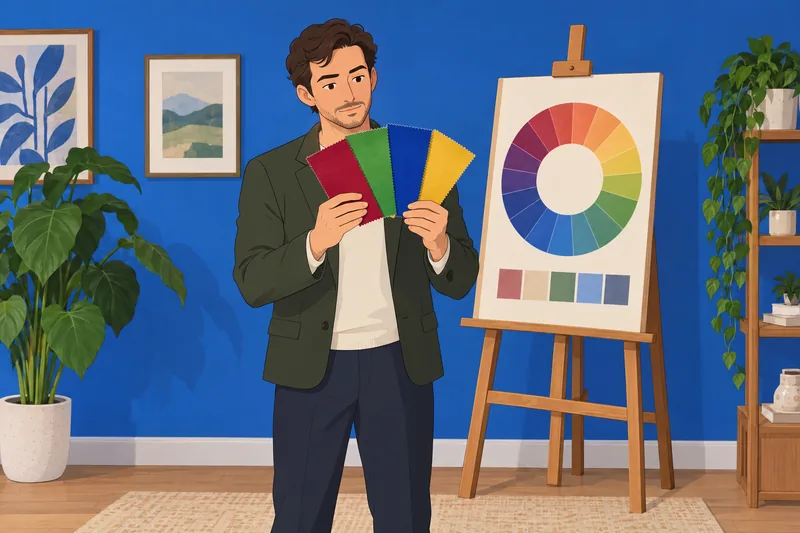 El cuestionario mágico de color observa muestras.