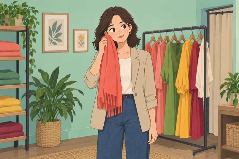 Magic Color Quiz compares a coral scarf.