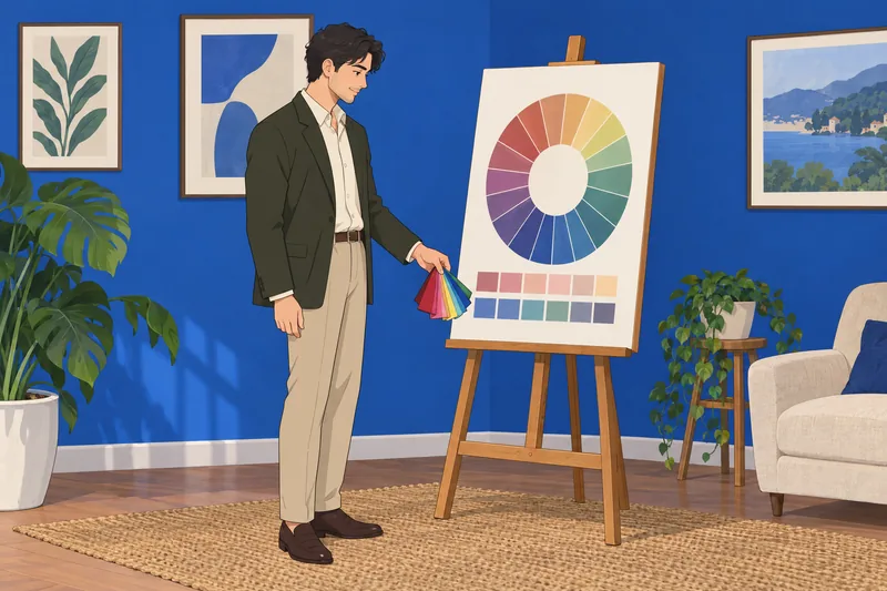 El cuestionario mágico de color observa muestras.