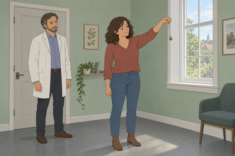 escala de ideación: una persona observa un péndulo.