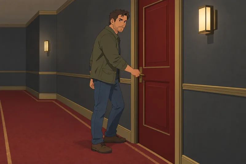 Main Character Quiz: a protagonist opens a doorway.