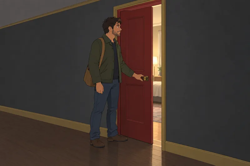 Quiz del personaje muestra una puerta abierta.
