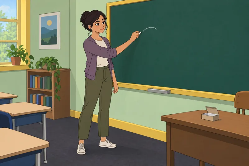 Make Do Quiz shows a learner using chalk.